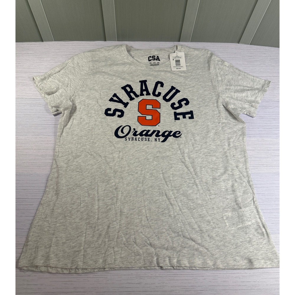 CSA Syracuse University Orange T-Shirt Womens 2XL Oatmeal Heather Gray NWT